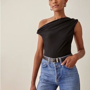 Reformation Cello Knit Top Black